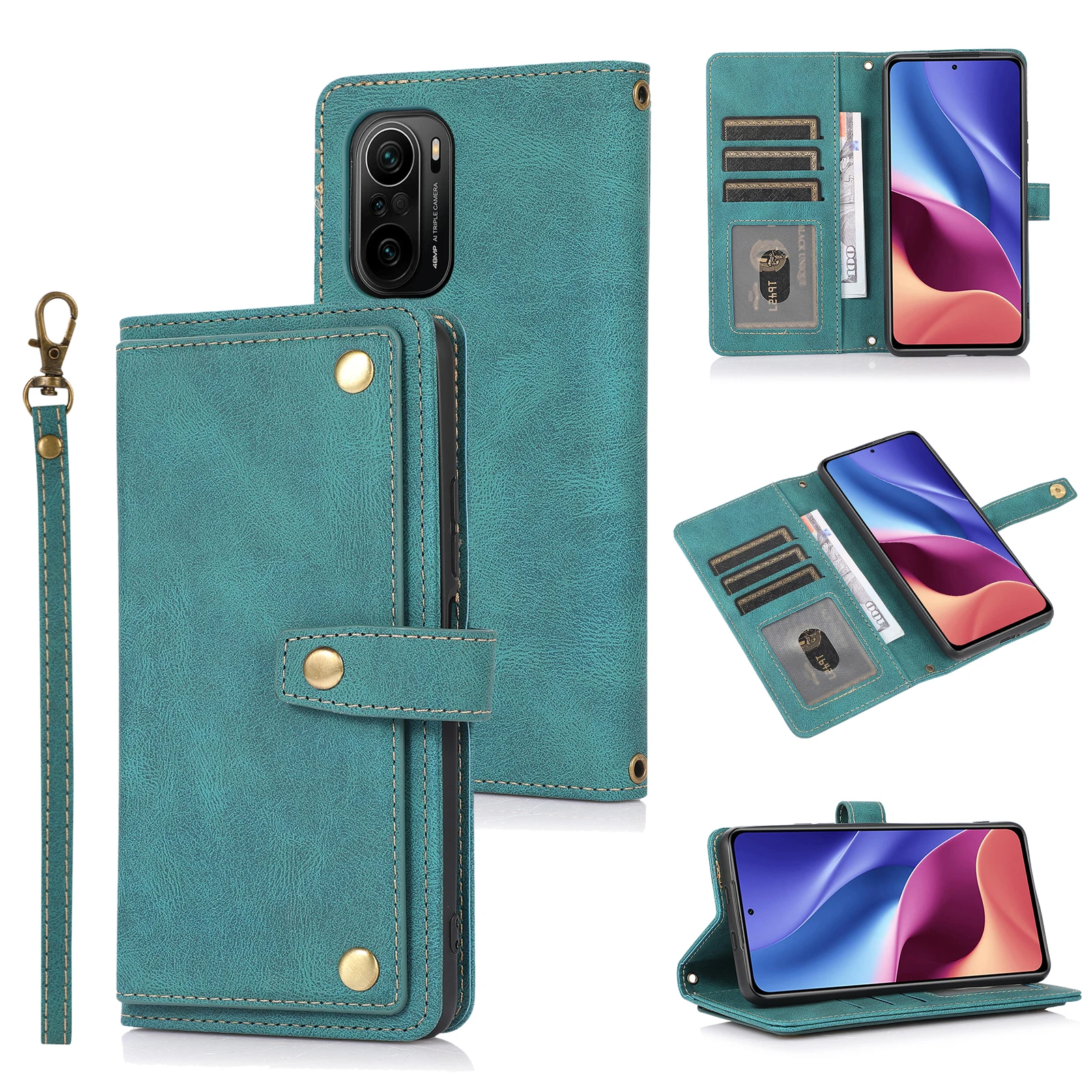 

Pu Leather Flip Case For Xiaomi Poco F3 X3 NFC Redmi Note 10 9 10S 9S Mi 11i 11 Lite 10T Pro Wallet Card Slots TPU Liner Cover