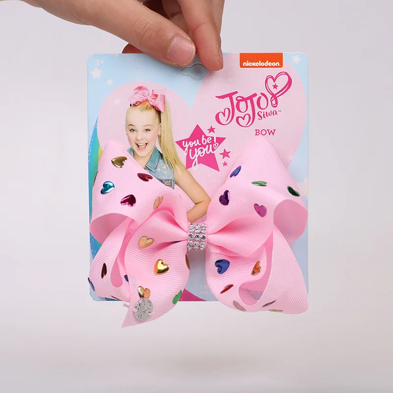 " jojo siwa заколка для волос для малышей Большой Jojo бант зажим для волос ручной работы Crtstal лента для волос со шпилькой аксессуары для плетения волос для детей