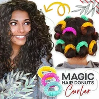 new candy color magic hair curler donuts hair styling tool hairdress spiral roller diy big wave tool hair accessories hair band