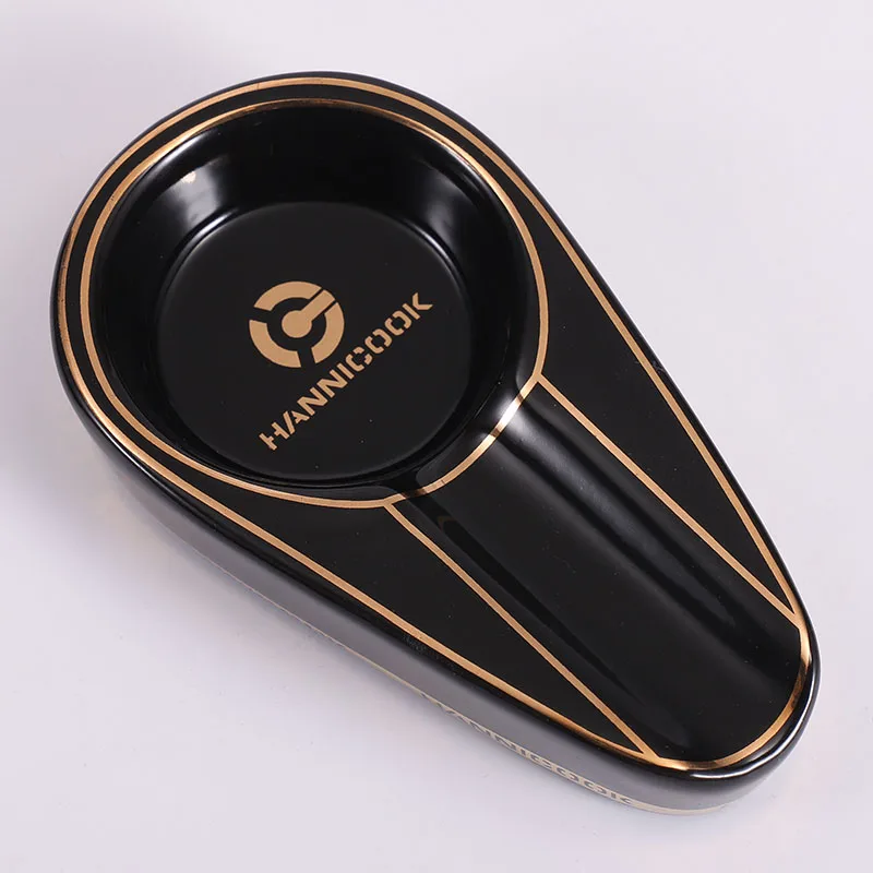 Керамическая пепельница для сигарет COHIBA круглая 4 цвета желтая подарочная