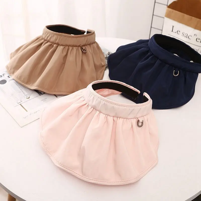 

Shell Hat Ladies South Korea 2021 Summer Wide-Brimmed New Solid Color Empty Top Cap Headband Dual-Use Fisherman Hat Sun Cap