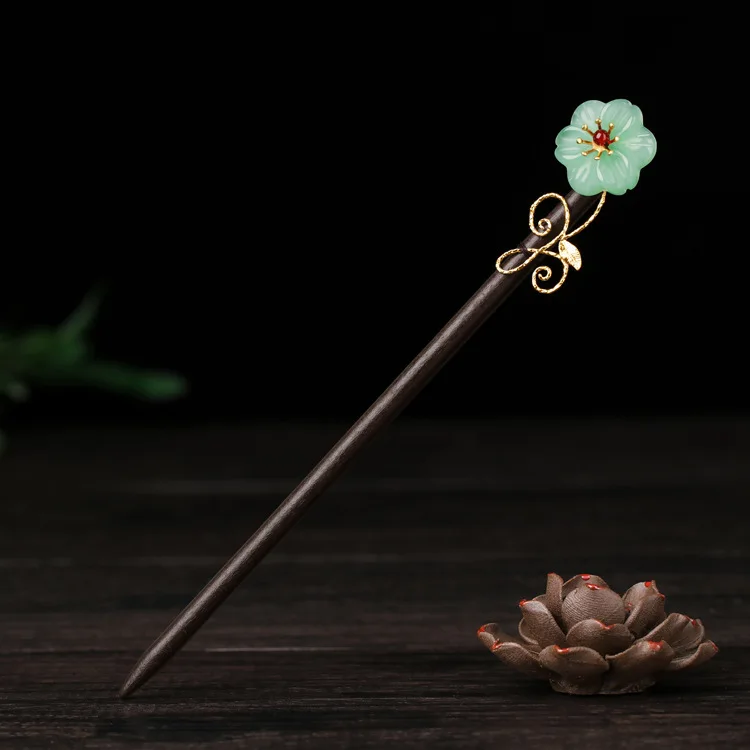 Красочная глазурованная Цветочная шпилька для волос Aventurine украшение