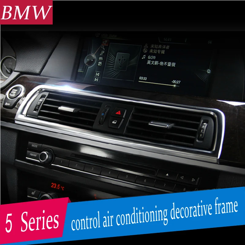 Car Dashboard Console Air Conditioning Outlet Vent Trim Decoration frame Cover 3D stickers For BMW 5 Series F10 F18 Accessories |