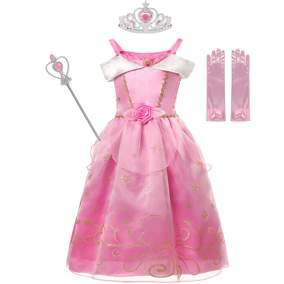 

Snow White Dress For Girls Satin Princess Costumes 2020 New Arrival Gorgeous Kids Clothes 3-8T Halloween Cosplay Frocks