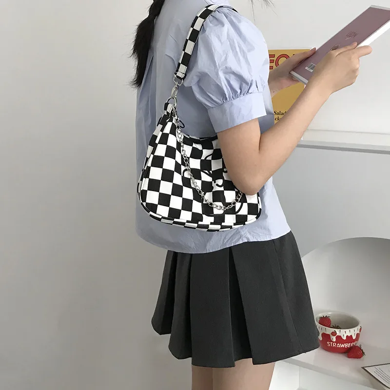 

Youda Handle Bag Women Retro Handbag Canvas Shoulder Totes Underarm Vintage Zipper Handbags Female Small Subaxillary Bags Clutch