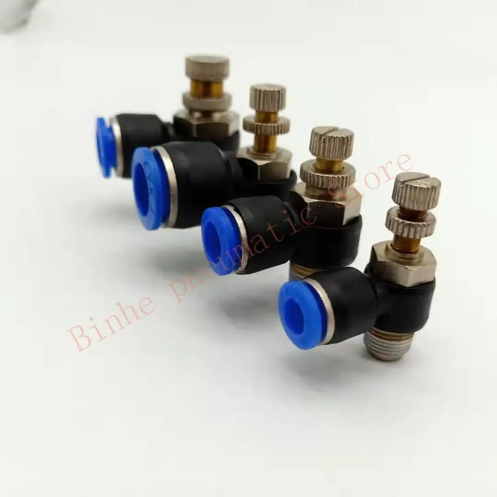 

5pcs Free Shipping L-type Pneumatic throttle valve fast connecting cylinder throttle valve SL4/6/8/10/12-M5/01/02/03/04