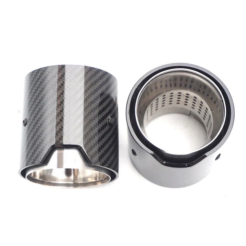 Наконечник выхлопной трубы автомобиля из настоящего углеродного волокна 73 мм в 93