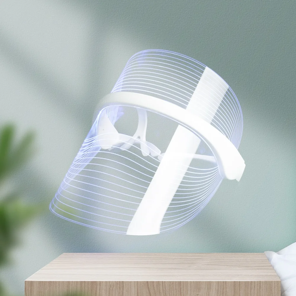 

3 цвета Светодиодная фотонная световая терапевтическая маска для лица против акне, против морщин, фотонное омоложение, лифтинг кожи, спа-леч...