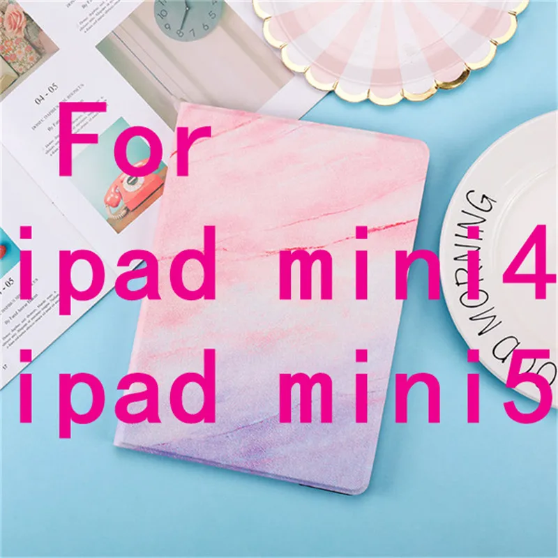 pink Для iPad 9,7 чехол A1893 планшетный чехол Мрамор из искусственной кожи смарт-чехол для iPad 2/3/4/5/6 Air 2 Mini 1 2 3 4 5 Funda - Цвет: pink