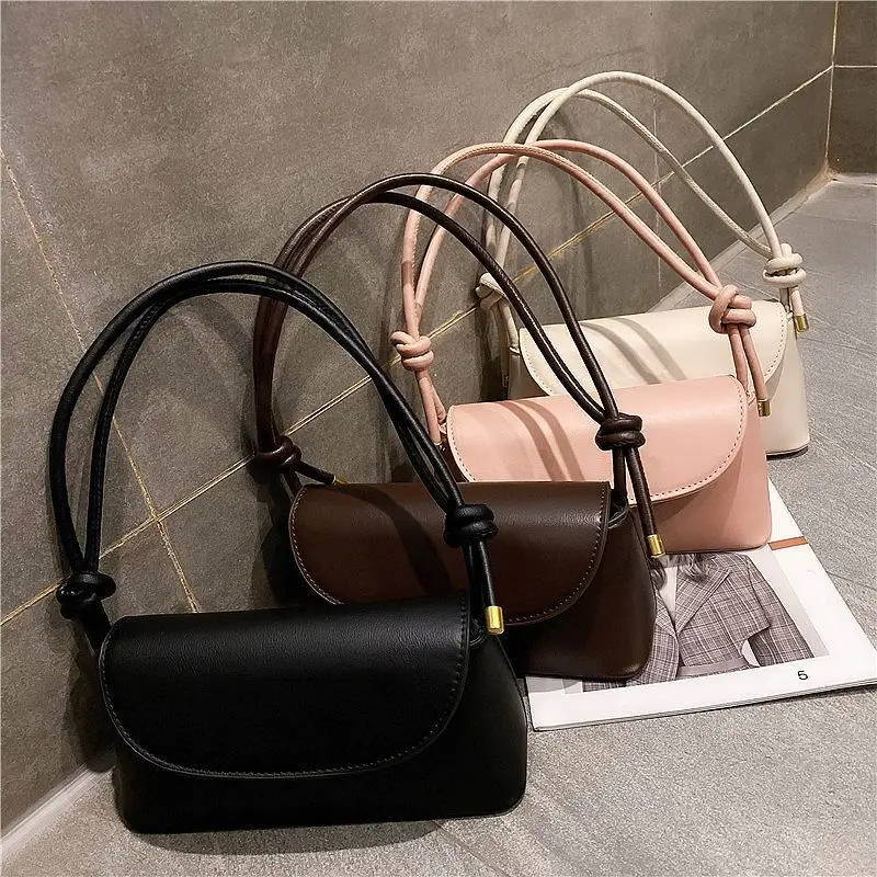 

Women's Bags Leather Shoulder Bag For Women Adjustable Strap Crossbody Bag Female Flap Satchel Solid Color Fashion Handbag