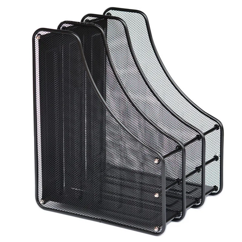 

Azine держатель для документов, 3-х секционный металлический прочный и крепкий файл Настольный стеллаж для хранения, ванная комната, подходит ...