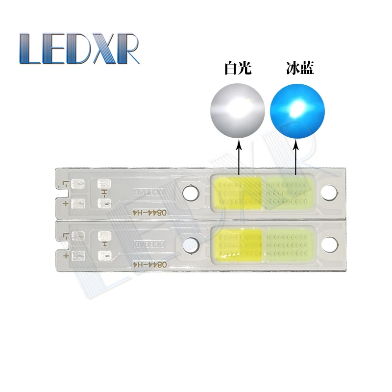 

Cob led car light c6 h4 dual color light source white ice blue light 54 SMD 9.0-9.5V 1200mA 15W 44*8mm motorcycle light source