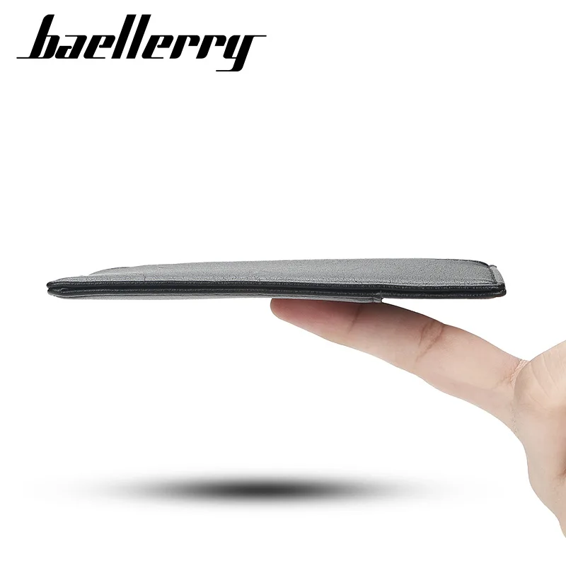 Короткий кошелек Baellerry для мужчин модный тонкий бумажник на молнии с кармашком