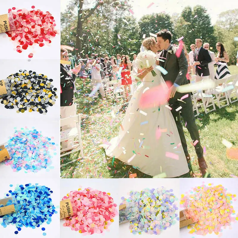 

Push Pop Party Confetti Poppers for Wedding Birthday Flower Mini Round Confetti Gender Reveal Bride Shower Party Decoration