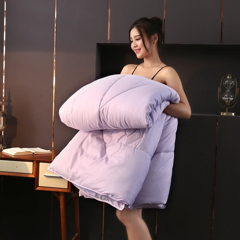 100% шелковое одеяло однотонное с вкладышами и наполнителем летние зимние