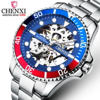 chenxi brand luxury classic blue men watches automatic mechanical wristwatch male waterproof stainless steel watch man gift