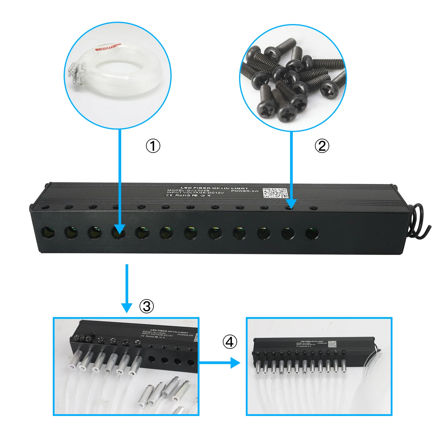 shooting stars effect 3w 12holes fiber optic kit light led meteor light engine with rf remote controller for starry sky ceiling free global shipping