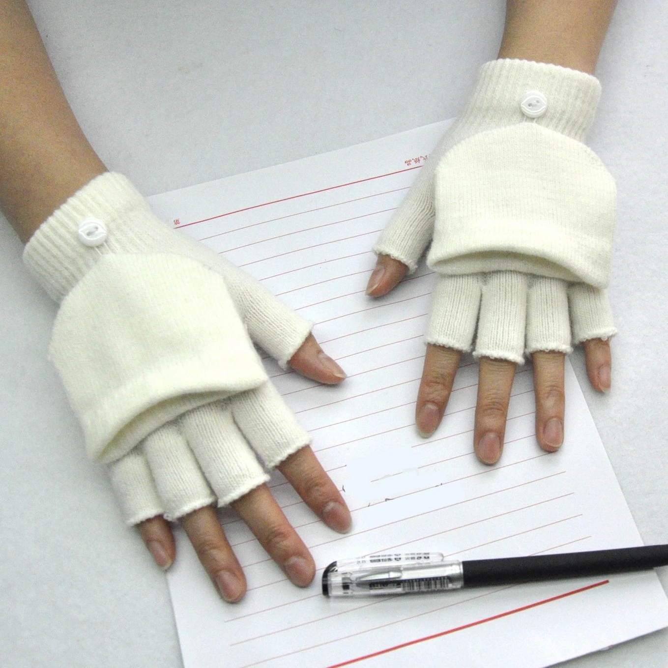 Wool Knitted Fingerless Flip Gloves Winter Warm Finger Free Touchscreen Gloves Women Men Unisex Exposed Finger Mittens Glove images - 6
