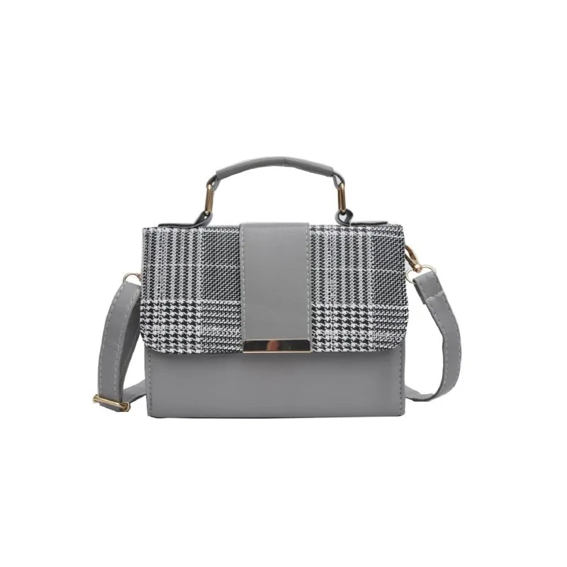 

Small Square Bag Women 2019 New Plaid Texture Women's Hand-held Single Shoulder Bag