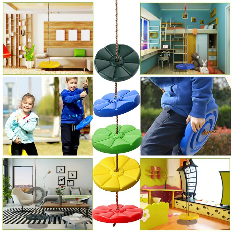 

Kids Tree Swing Climbing Rope with Platforms,Disc Tree Swing Seat,Outdoor Indoor Swings and Swing Set Accessories