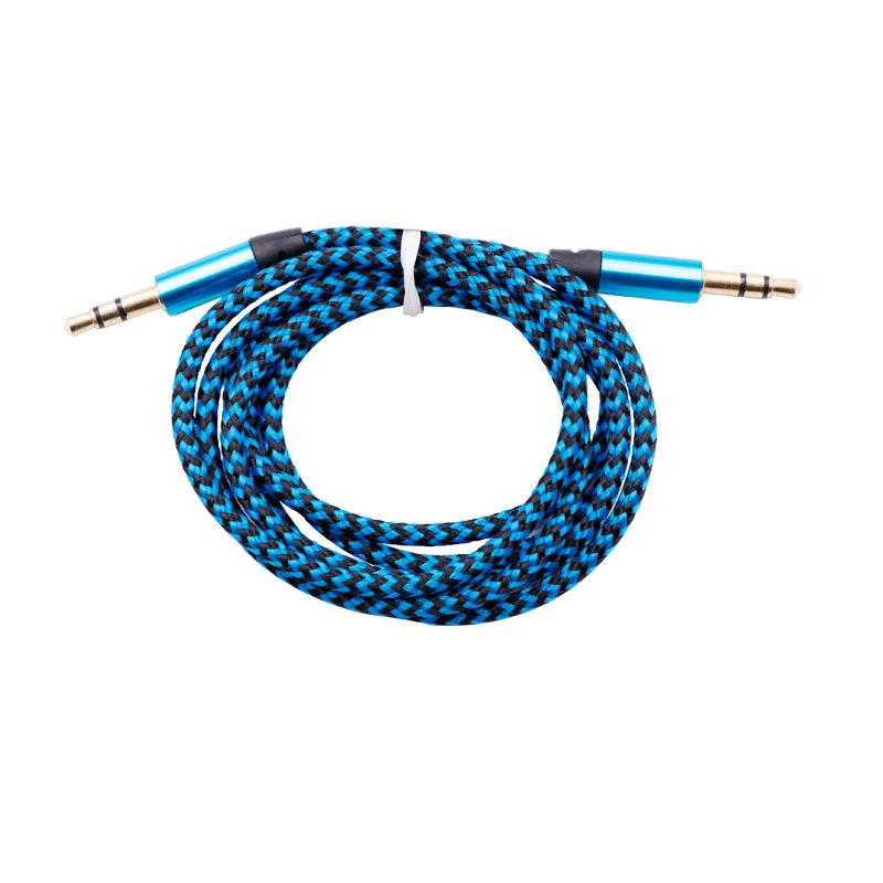 

Car Aux Cable 1m Nylon Jack Audio Cable 3.5 mm to 3.5mm Aux Cord Male to Male Audio Aux Cable Gold Plug for iPhone Speaker Cable