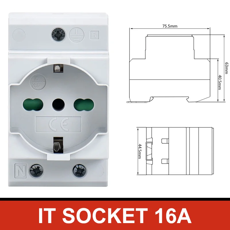 Великобритания США ЕС FR IT Стандартный модульный Din Rail разъем 16A 25A 250V Промышленная