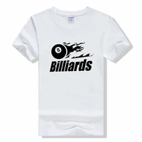 summer brand billiards snooker cue t shirt cotton men black 8 short sleeve boy casual tshirt sport hip hop harajuku top tees