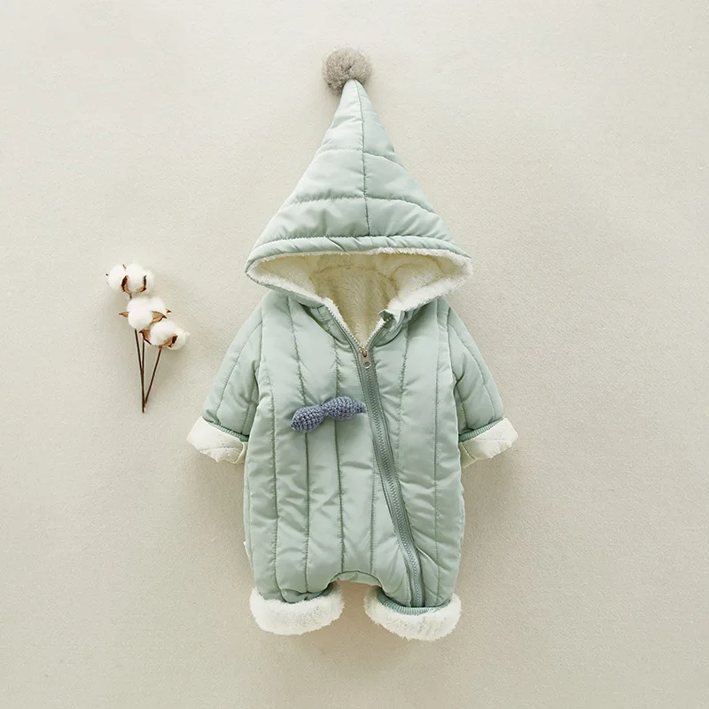 

Baby fleece jackets Infant kids Winter Cotton Snowsuit Diagonal zipper Design Newborn Girl Clothes For Boys Coats hooded mantle