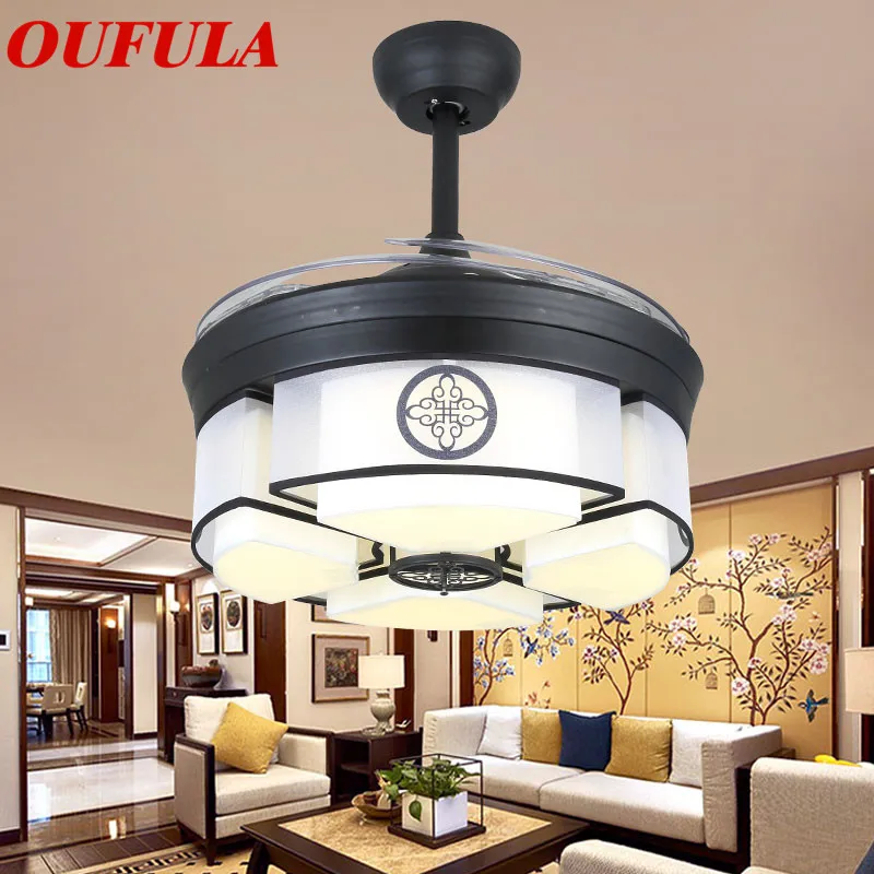 

AOSONG Modern Ceiling Fan Lights With Remote Control Invisible Fan Blade Contemporary Fashionable Decorative For Home