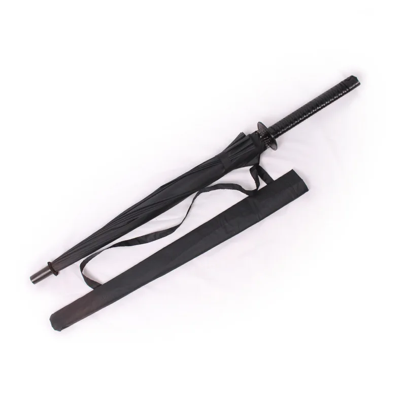 New black straight handle umbrella waterproof sunscreen long men gift | Дом и сад