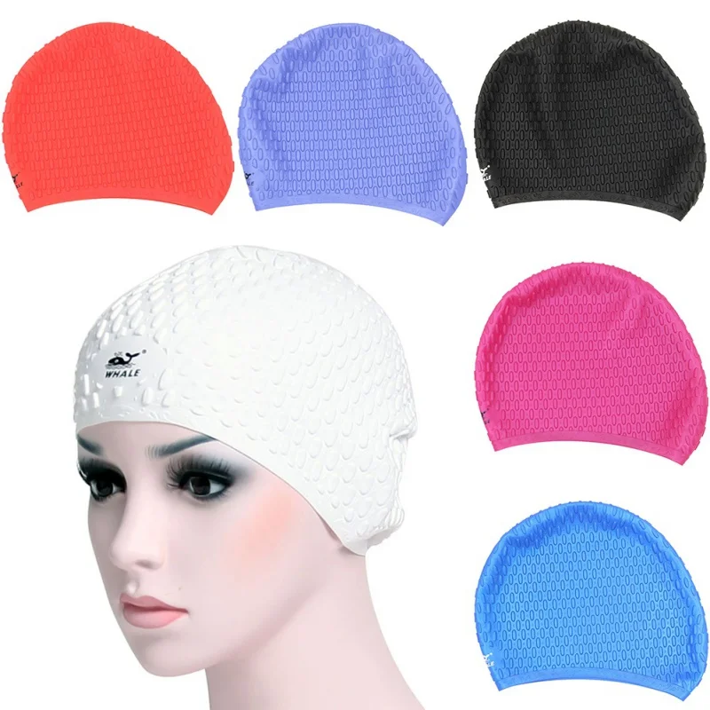 

1 PC Swim Anti-adhesive Hair 3D Ear Protection Diving Drop Particles Waterproof Silicone Swimming Cap