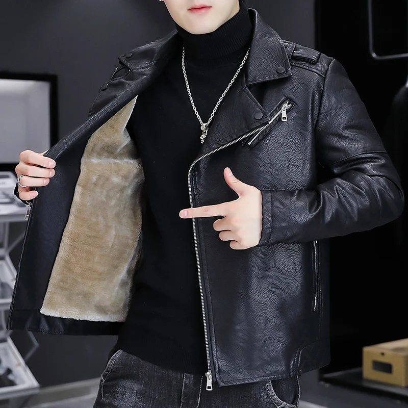 Мужские куртки и пальто в стиле ретро 2022 кожаная куртка Мужская мотоциклетная