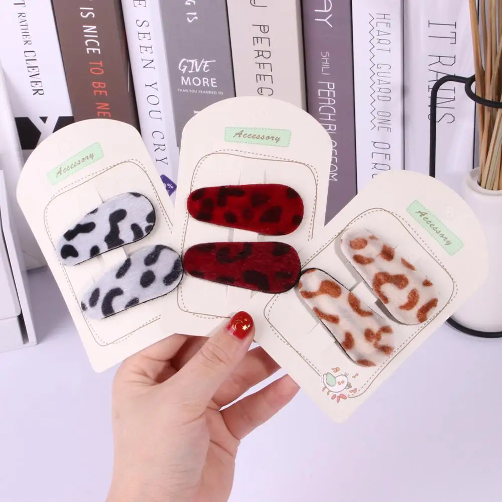 2 шт./карта 5 см женские леопардовые заколки для волос детей металлические