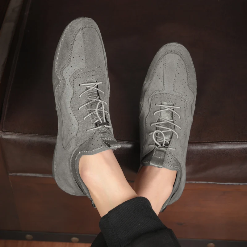 Мужская повседневная обувь Уличная модная мужская Мужские лоферы из натуральной