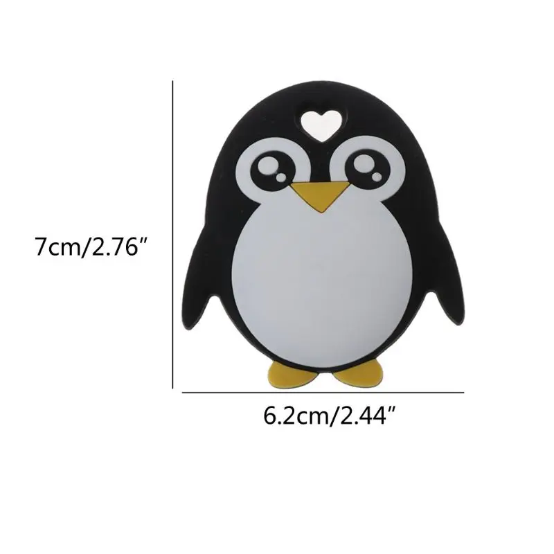 

OOTDTY Silicone Toddler Teething Toys Pain Relief Tool Kids Teether Penguin Shape Baby Shower Gift