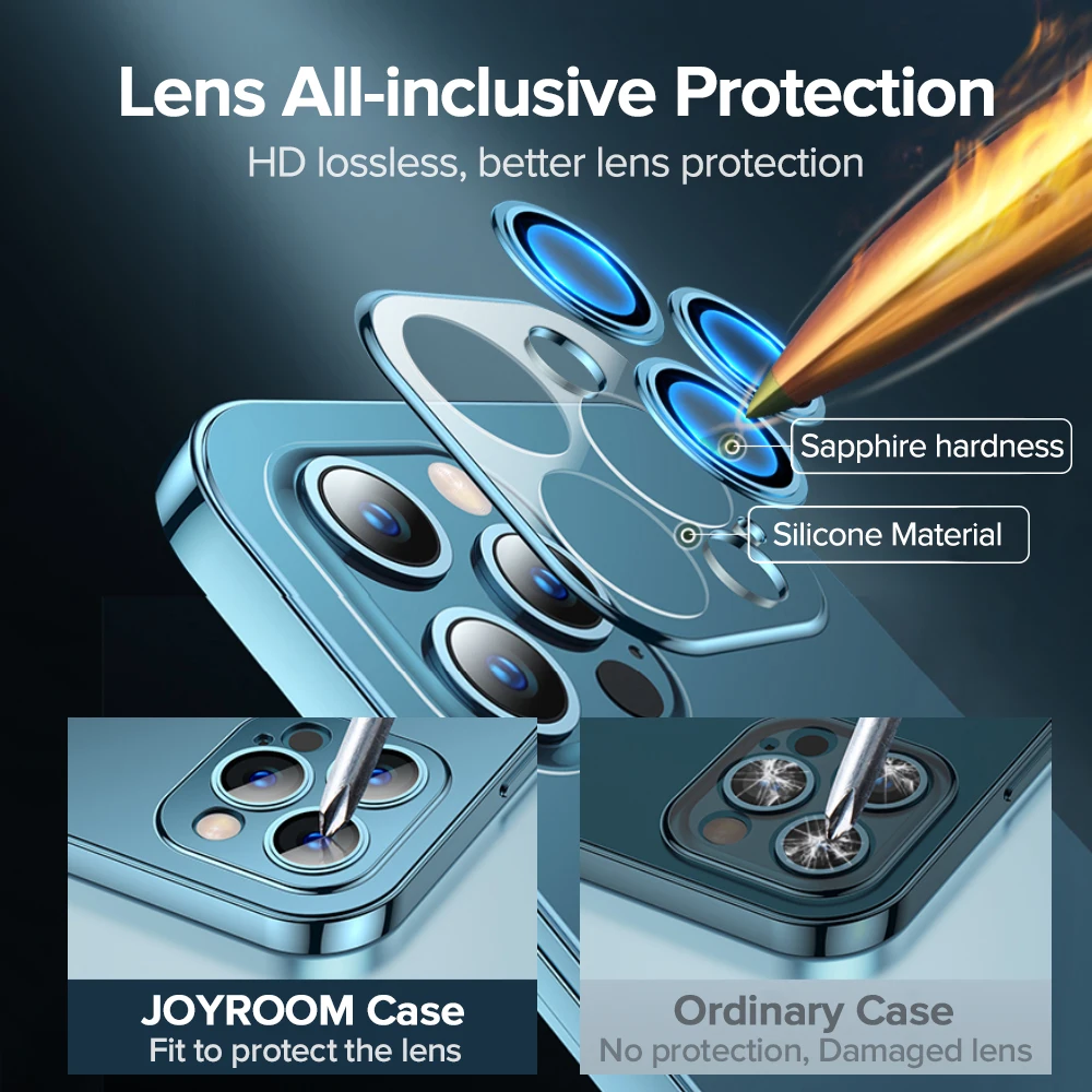 joyroom plating case for iphone 13 12 pro max case full lens cover shockproof soft tpu cover for iphone 12 pro max phone case free global shipping