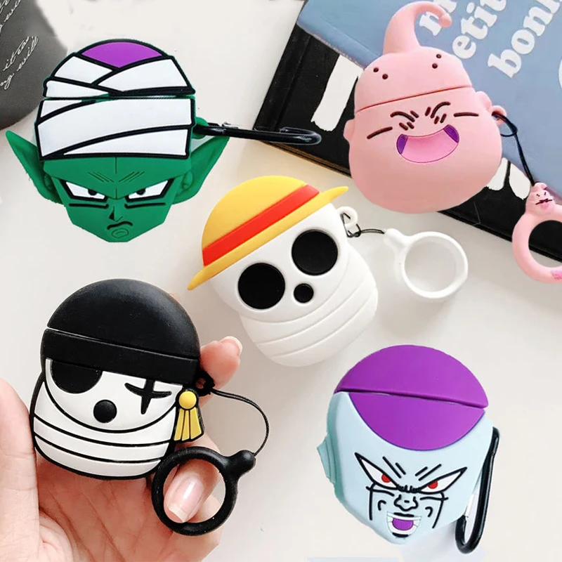 Для Apple AirPods 3D милый мультфильм японское аниме цельный череп пиратский чехол для Airpods 2 Беспроводные Наушники Earpods чехол