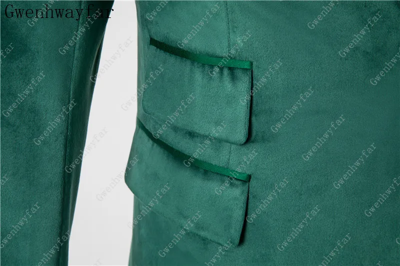 Темно-зеленый бархатный Высококачественный новый стильный костюм Gwenhwyfar