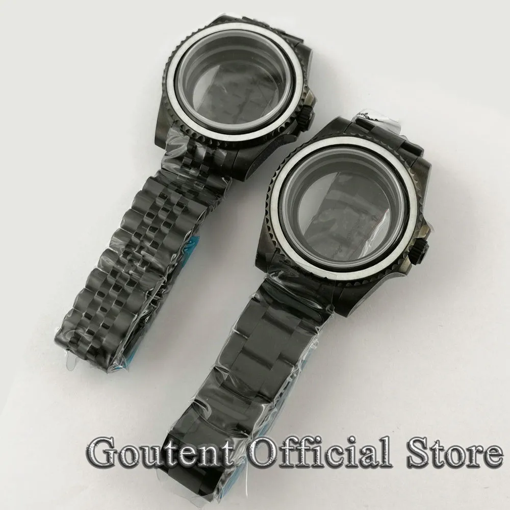 

Goutent 40mm Black PVD Watch Case With Strap For NH35 NH36,MIYOTA 8205/8215/821A,DG2813 3804,ETA 2836 2824 PT5000 Movement