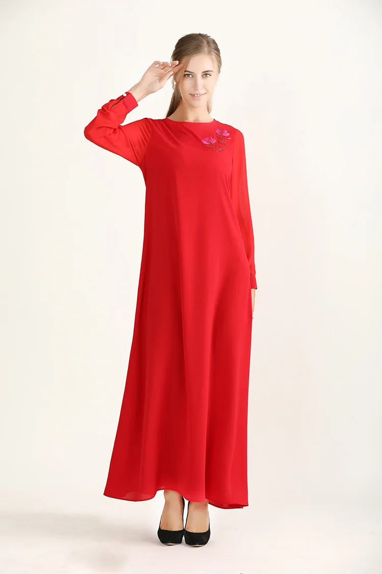 

2021 Middle East Dubai Arab Hot-selling Muslim Women's Spring and Summer Dresses Fashion Elegant Loose Long Skirt Dresses