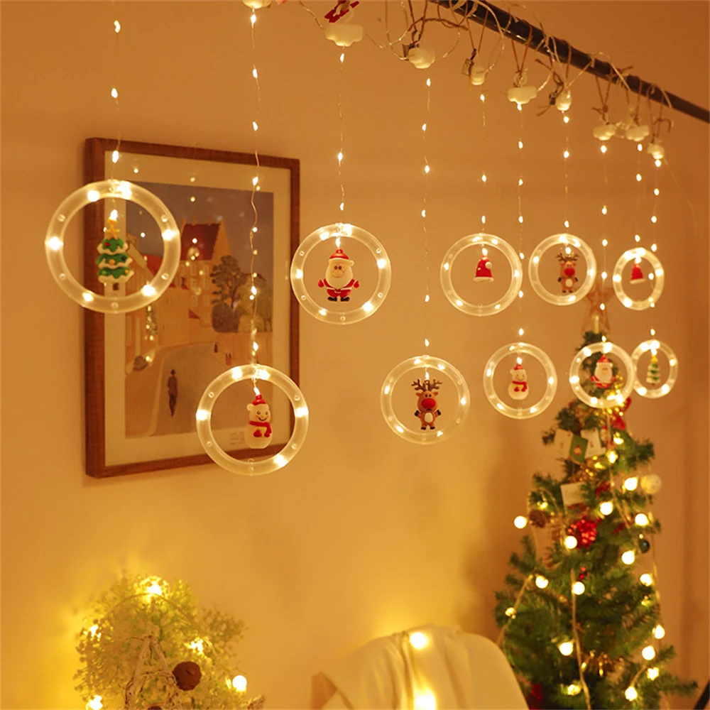 

Рождественская гирлянсветильник, 3 м, водонепроницаемое праздничное светодиодное освещение, Декоративная гирлянда-занавеска, Сказочная ги...