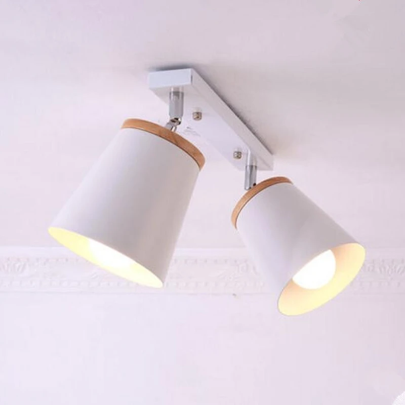 Современные Деревянные светодиодный потолочный светильник s Белый металл