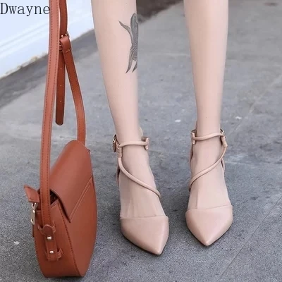 Женская обувь Новинка 2019 года Туфли на шпильке в Корейском стиле с острым носком