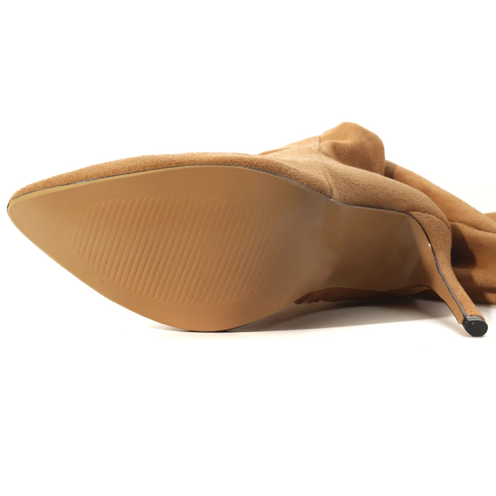 Женские сапоги из искусственной замши Alionashoo зимние до колена пикантные