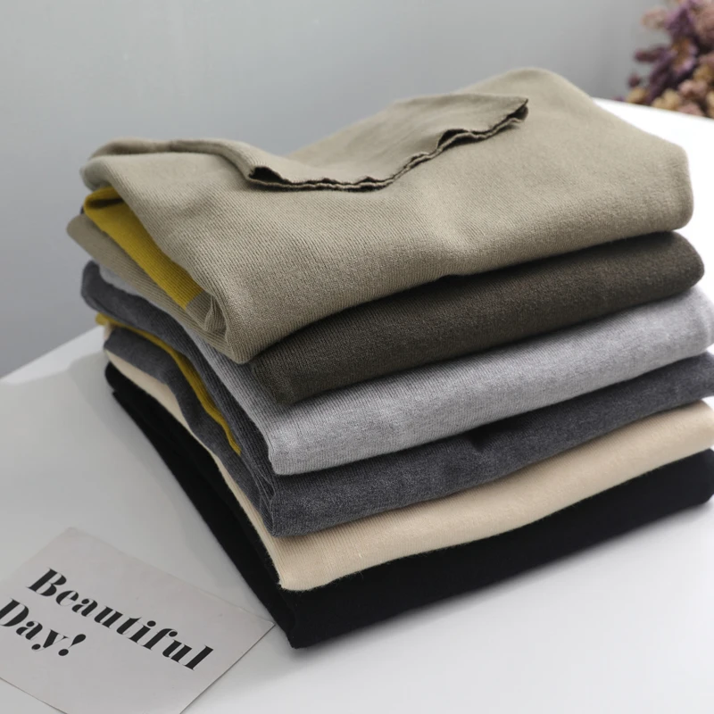 2019 casual spring autumn Pile collar weater pullovers Women basic loose patchwork sweater female turtleneck knit jumper | Женская