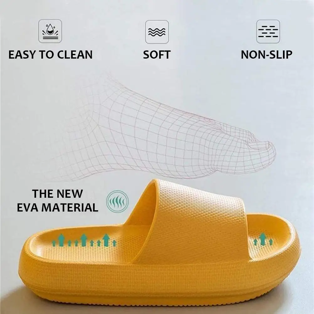 

Soft Slippers EVA Slides Pillow Slides Bathroom Slippers Non-Slip Thick Slippers Soft Anti-Slip Shower Men Slipper For Women