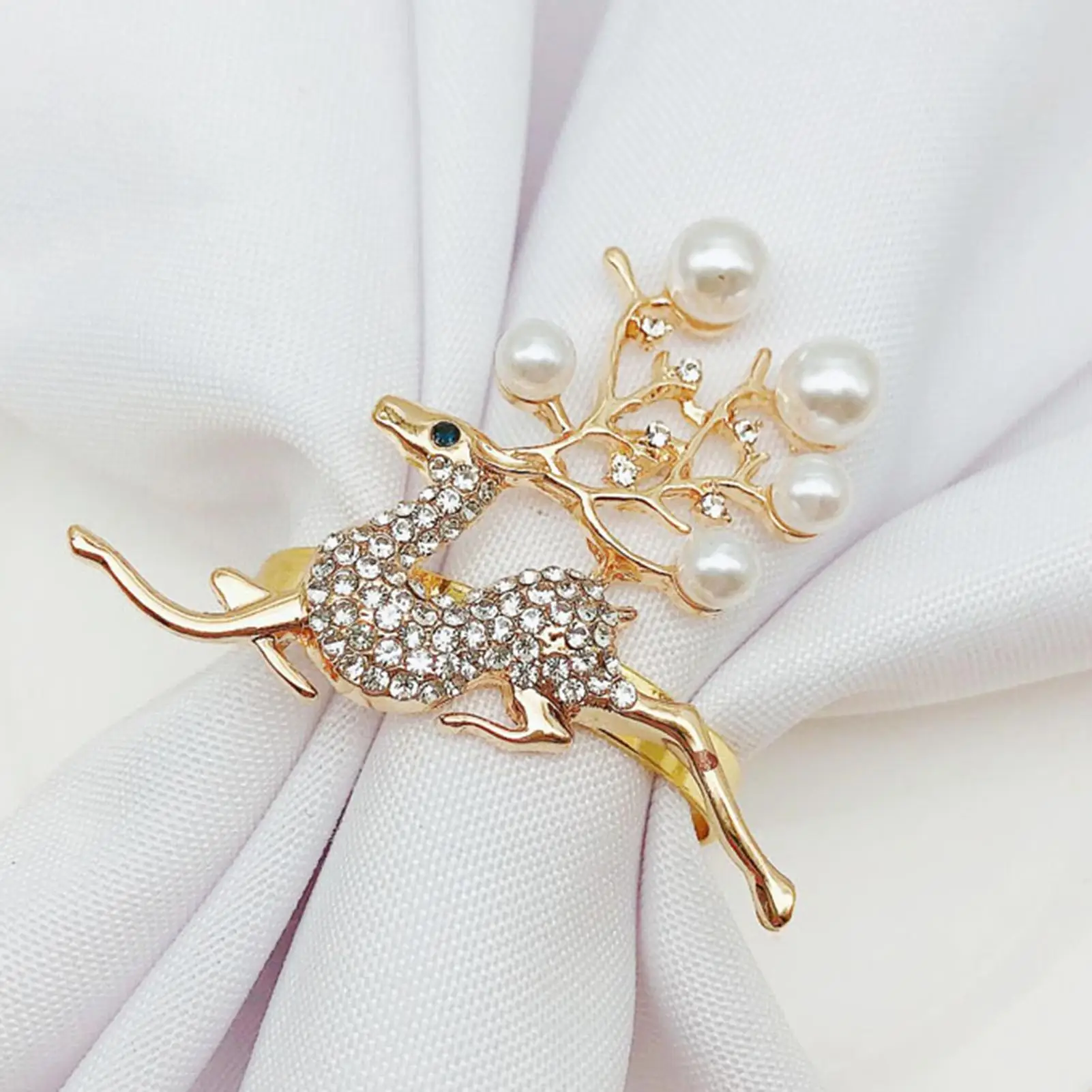 

6Pcs Christmas Deer Napkin Ring Buckle Holder Restaurant Banquet Hotel Supply