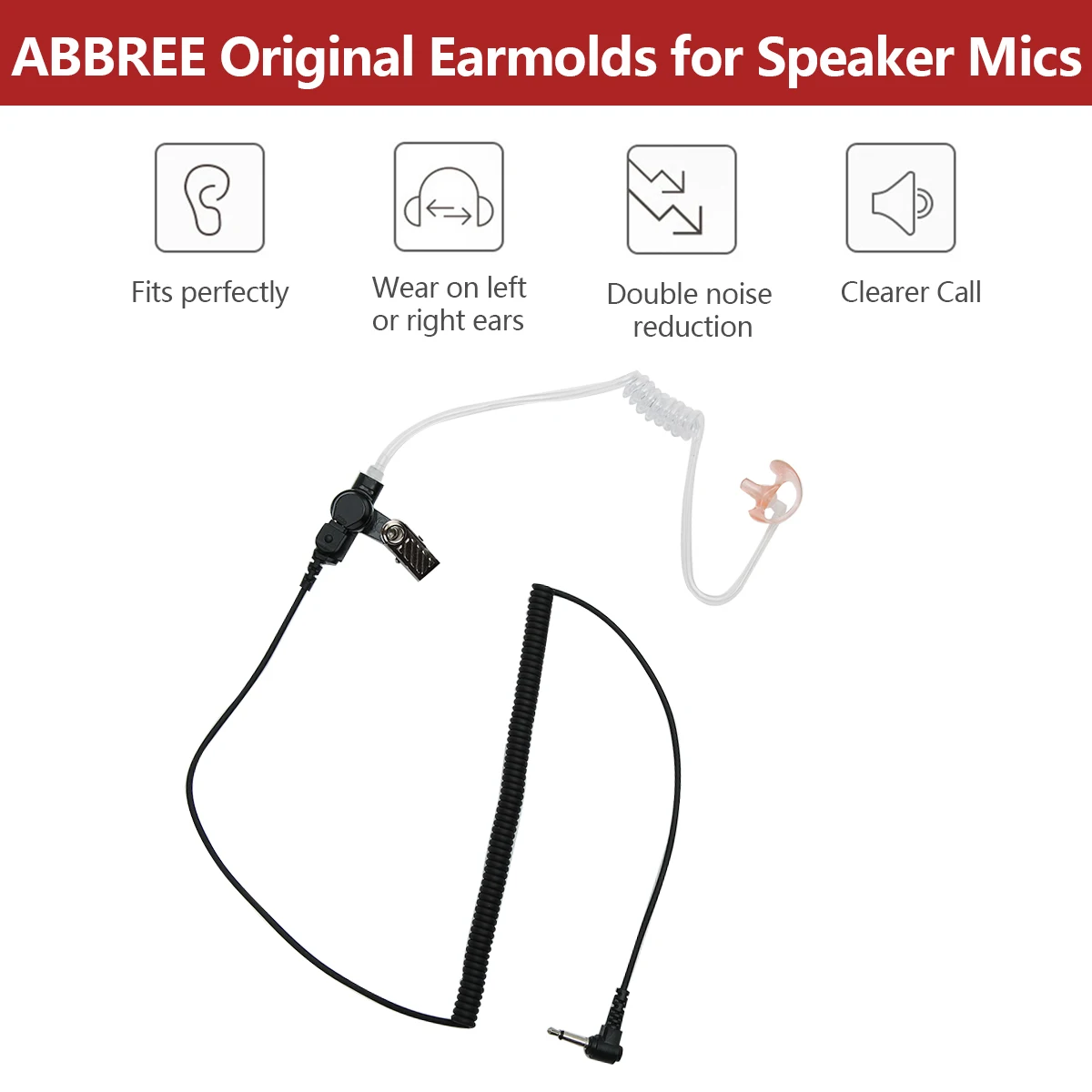 

1 Pin Covert Acoustic Air Tube Mic Microphone Earphone Earbud Headset Earpiece Headphone For Baofeng Two-Way Radios