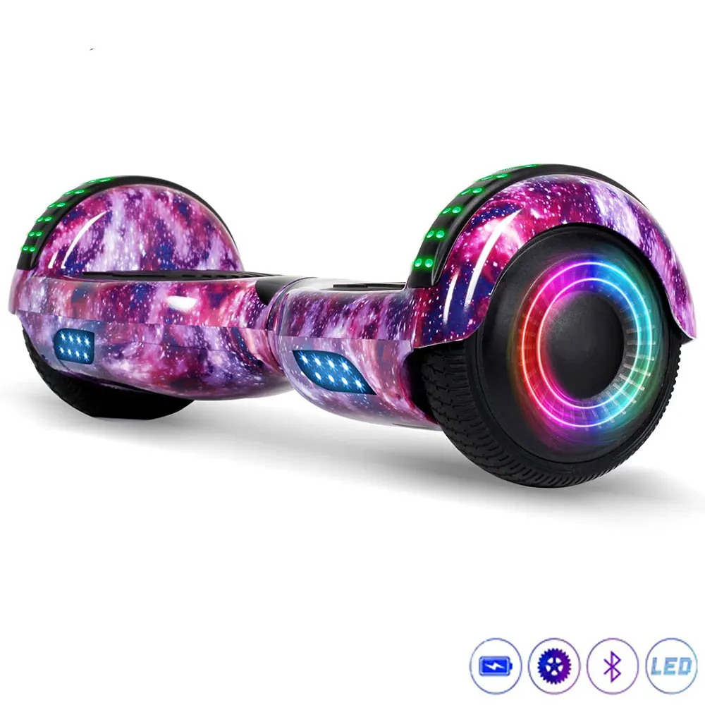 Ховерборд 6 5 дюймов Galaxy Фиолетовый Bluetooth электрические скутеры светодиодный