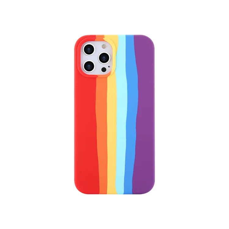 

Rainbow Liquid Silicone Phone Case for IPhone 11 12 Pro Max IPhone XR XS X 7 8 Plus
